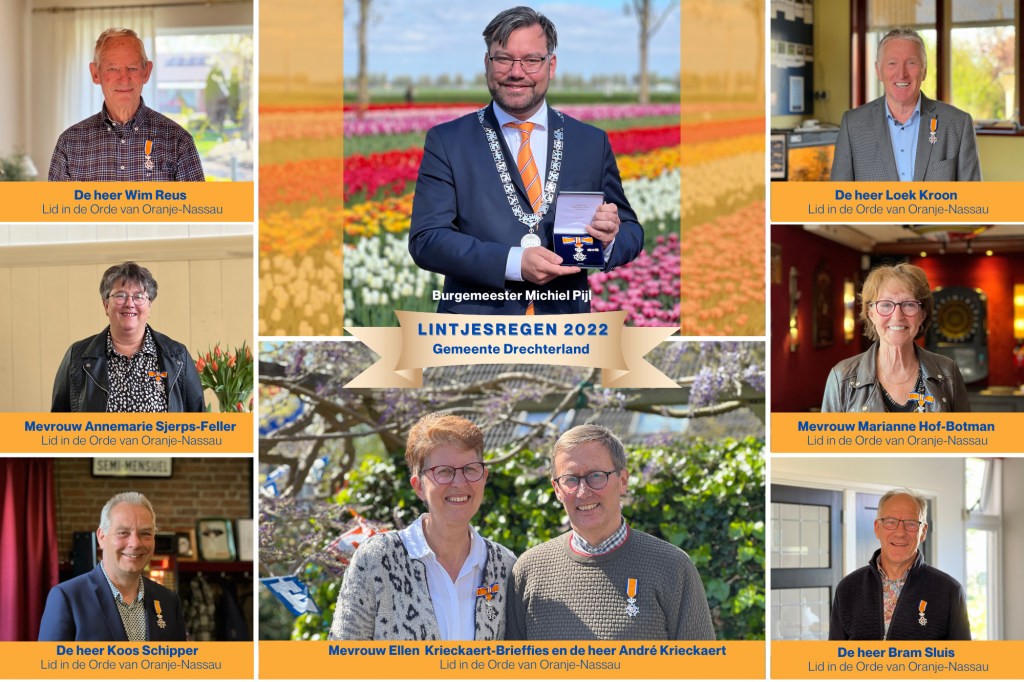 Gedecoreerden Drechterland met burgemeester